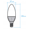 Bombilla vela E-14P 6 W 230 V 6000k (blanco frío)